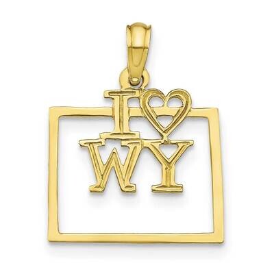 Wyoming State Pendant 10k Gold Solid 10D1197, MPN: 10D1197,
