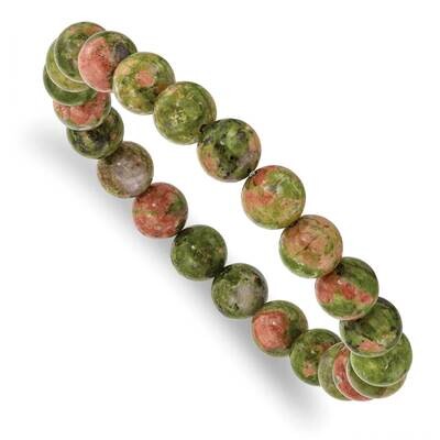 Unakite Agate Beaded Stretch Bracelet SRB2863, MPN: SRB2863, 191101859205