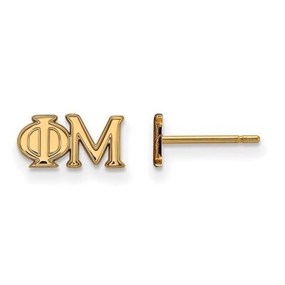 Phi Mu Extra Small Post Earrings Gold-plated Silver GP005PHM, MPN: GP005PHM, 886774901107