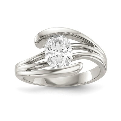 CZ Diamond Ring Sterling Silver Rhodium-plated QR6644, MPN: QR6644,