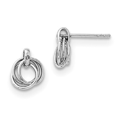Three Ring Diamond Post Earrings Sterling Silver QW327, MPN: QW327, 886774295275