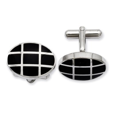 Black IP-plated Cufflinks - Stainless Steel SRC203 by Chisel, MPN: SRC203, 886774973531