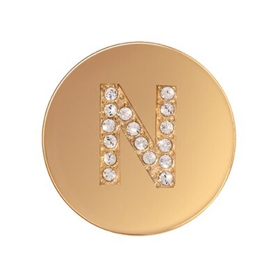 Nikki Lissoni Sparkling Letter Initial N Gold-Plated 23mm Coin C1262GSN, MPN: C1262GSN, 87186274664…