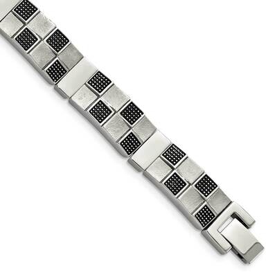 Brushed and Polished Bracelet Stainless Steel Antiqued SRB1320-8.25 by Chisel, MPN: SRB1320-8.25, 8…