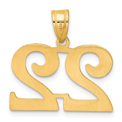 Number 22 Pendant 14k Gold Polished APN22, MPN: APN22, 196904080290