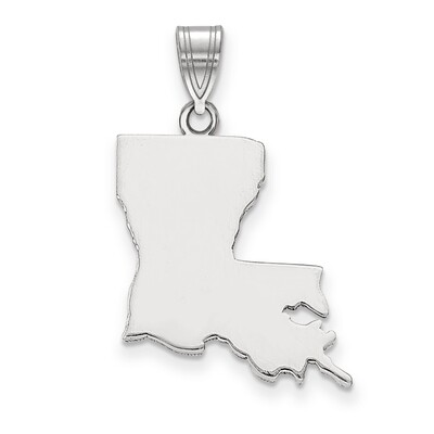 Louisiana State Pendant Charm 14k White Gold Engravable XNA707W-LA, MPN: XNA707W-LA, 886774753508