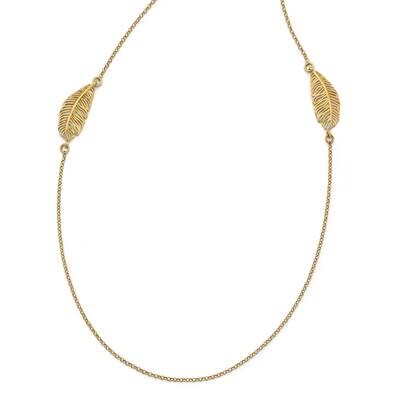 Gold-Plated Leaf with 1.5 Inch Extender Necklace Sterling Silver QLF730-36, MPN: QLF730-36, 1969041…