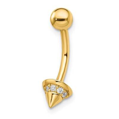 Belly Ring 14k Gold CZ Diamond BD203, MPN: BD203, 883957185705
