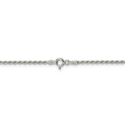 36 Inch 1.7mm Diamond-cut Rope Chain Sterling Silver QDC025-36, MPN: QDC025-36, 886774124285