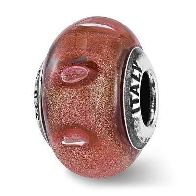 Marsala Italian Murano Glass Bead Sterling Silver QRS3717