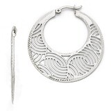 Leslie&#39;s Fancy Polished Cut-out Large Hoop Earrings - Sterling Silver HB-QLE530, MPN: QLE530, 88677…