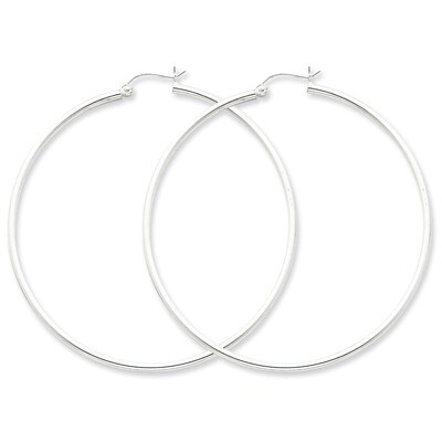2mm Hoop Earrings Sterling Silver Rhodium-plated QE4378, MPN: QE4378, 883957929996
