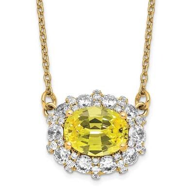 Si1/Si2, G H I, Lab Crtd Ylw Sapphire Necklace 14k Gold Lab Grown Diamond PM7973-CYS-100-YLG, MPN: …