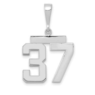 Number 37 Charm 14k White Gold Polished Medium WMP37, MPN: WMP37, 196904075937