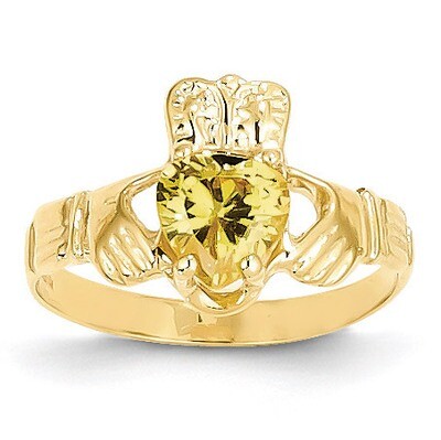 November Birthstone Claddagh Ring 14k Gold R497, MPN: R497, 883957285153