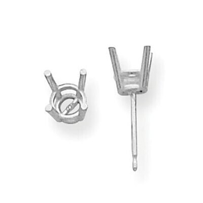 Round 4-Prong Medium Weight .13ct. Earring Setting 18k White Gold 8W326, MPN: 8W326,