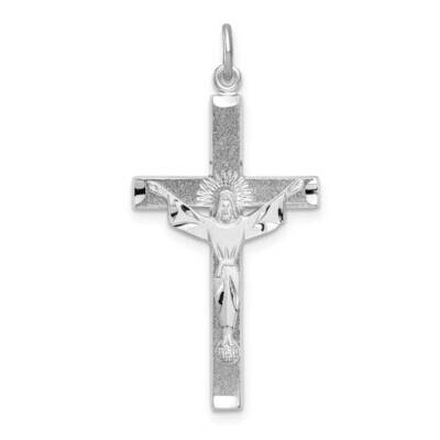 Textured Risen Chist Cross Pendant Sterling Silver Rhodium-plated QC9411, MPN: QC9411, 883957768977