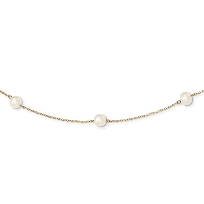 16 Inch 5-6mm White Fresh Water Cultured Pearl 7-Station Necklace 14k Gold XF555-16, MPN: XF555-16,…