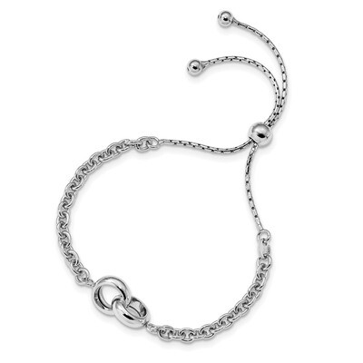 Fancy Link Adjustable 4- Bracelet 9 Inch Sterling Silver Rhodium-plated QG4531, MPN: QG4531, 191101…