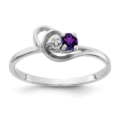 3mm Amethyst Aaa Diamond Ring 14k White Gold X9739AM/AAA, MPN: X9739AM_AA, 883957638294