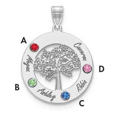 4 Birthstones Name Cutout Circle Charm 10k White Gold with 14k Gold Bezels 10XNA882/4W, MPN: 10XNA8…