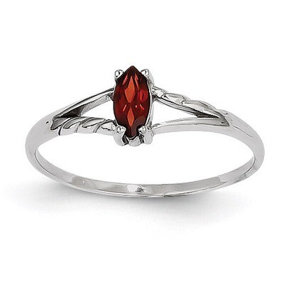 Garnet Birthstone Ring 14k White Gold XBR190, MPN: XBR190, 883957413402