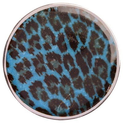 Nikki Lissoni Blue Leopard Print Large Silver-Plated 43mm Coin C1314SL, MPN: C1314SL, 8718627467985