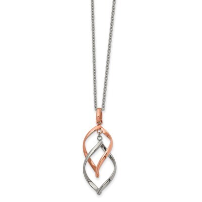 Rose IP-plated 16 Inch with 2 Inch ext Necklace Stainless Steel Polished SRN2581-16 by Chisel, MPN:…
