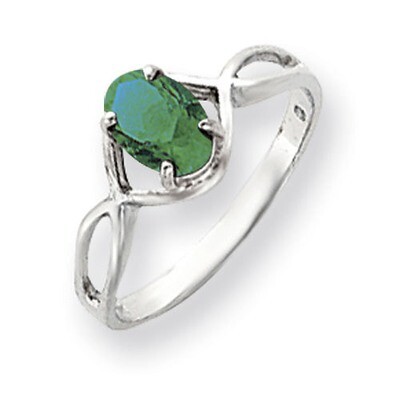 Emerald Ring 14k white Gold 7x5mm Oval Y4645E, MPN: Y4645E, 883957566153