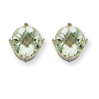 7mm Round Green Quartz Earrings 14k White Gold XE74WAG, MPN: XE74WAG, 883957098128