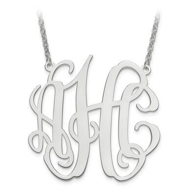 L Laser Polished Circular Shaped Monogram Plate with Chain 10k White Gold 10XNA549W, MPN: 10XNA549W…