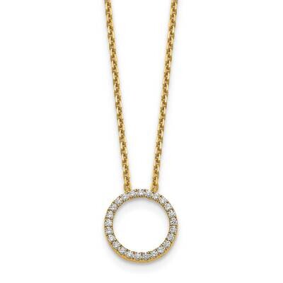 Diamond Vs/Si, D E F, Circle Pendant with Chain 14k Yellow Gold True Origin Lab Grown PM1002-025-YL…