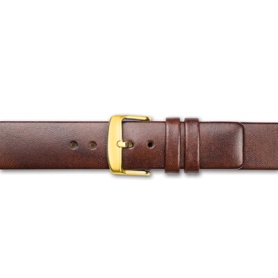 20mm Havana Italian Calfskin Square End Gold-tone Buckle Watch Band  BA354-20, MPN: BA354-20,