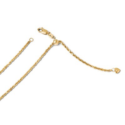 Leslie&#39;s Adjustable Semi Solid Rope Chain 22 Inch - 14k Gold HB-1204-22, MPN: 1204-22, 886774544229