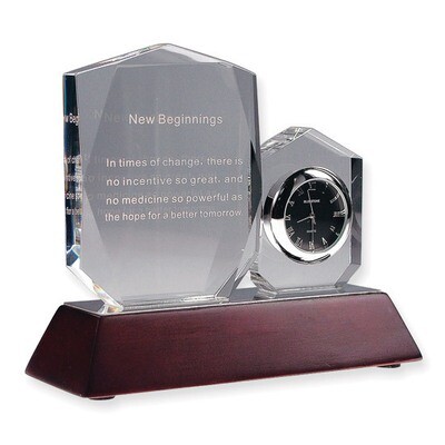 New Beginnings Crystal Inspiration &amp; Desk Clock GL3813, MPN: GL3813, 886774300030