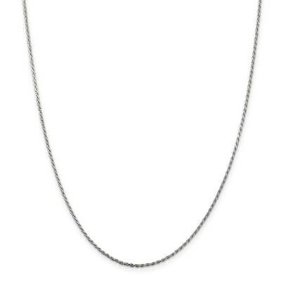 1.5mm Diamond-Cut Rope Chain with 4 Inch Extender 22 Inch Sterling Silver Rhodium-Plated QDC020RH-2…