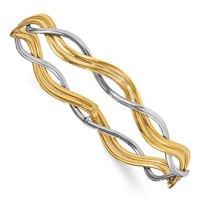 Leslie&#39;s Braided Slip On Bangle 14k Two-tone Gold Polished HB-LF1115, MPN: LF1115, 191101054679