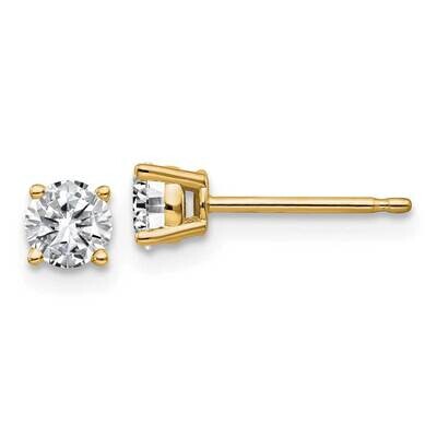 1/2ct. 4.0mm Round J-K Color Moissanite Earrings 14k Gold YG326-6MB, MPN: YG326-6MB,