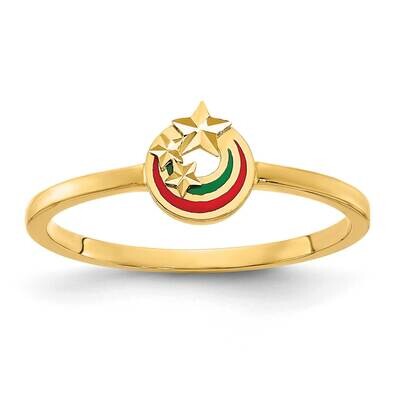 Enameled with Diamond-Cut Stars Ring 14k Gold R959, MPN: R959, 196904041536