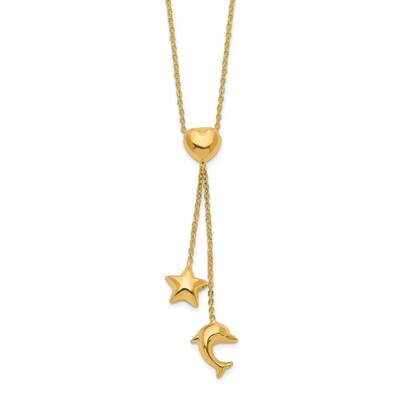 Heart, Star &amp; Dolphin Y-Necklace 14k Gold SF2666-16, MPN: SF2666-16, 191101982071