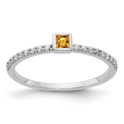 Citrine Ring 14k White Gold Diamond RM4323-CI-015-WA, MPN: RM4323-CI-015-WA, 883957312330