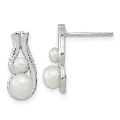 Fwc Pearl Post Earrings Sterling Silver Rhodium-Plated QE15734, MPN: QE15734, 196904153338