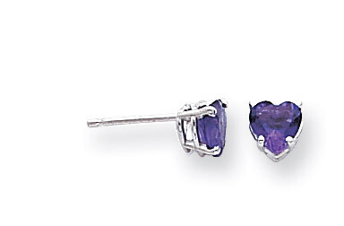 5mm Heart Amethyst Earrings 14k White Gold XE97WAM, MPN: XE97WAM, 883957110615