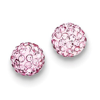 8mm Pink Diamondech Crystal Post Earrings Sterling Silver QE9540, MPN: QE9540, 883957577159