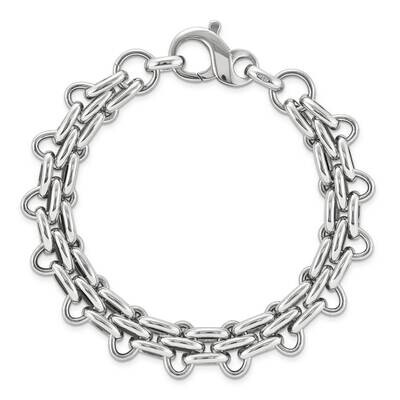 Sterling Silver Rhodium-plated Fancy 7.5 inch Bracelet PNT3LIS-RH-7.5