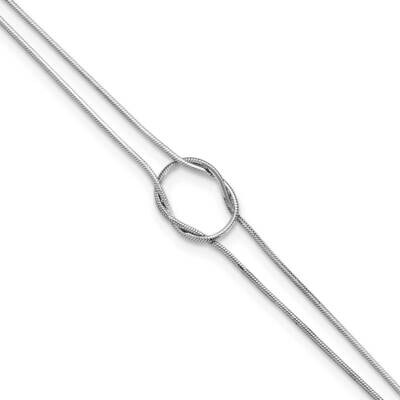 Fancy Loop 9 Inch Plus 1 Inch Extender Anklet Sterling Silver Rhodium-Plated QG5771-9, MPN: QG5771-…