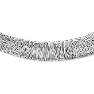 Leslie&#39;s Polished and Textured Graduated Neck Collar - Sterling Silver HB-QLF352-18, MPN: QLF352-18…