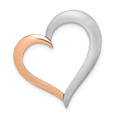 Polished Satin Heart Chain Slide 14k Two-tone Gold K9680, MPN: K9680,