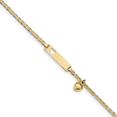6 Inch Flat Anchor Link ID Bracelet 10k Gold 10BID101-6, MPN: 10BID101-6, 883957721507