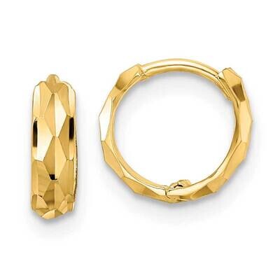Diamond-Cut Hinged Hoop Earrings 14k Gold XY1260, MPN: XY1260, 716838359745
